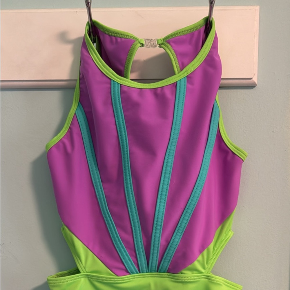 Sylvia P Leotard in Purple and Green